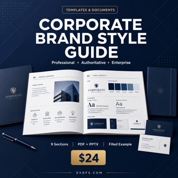 Corporate Brand Style Guide — Professional Business & Enterprise Brand Identity Template
