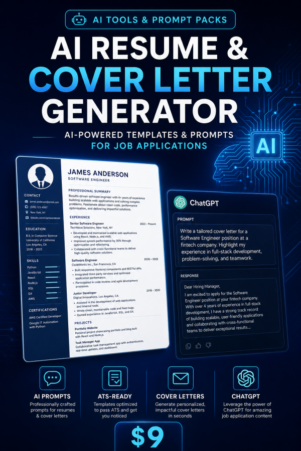 AI Resume & Cover Letter Generator Pack