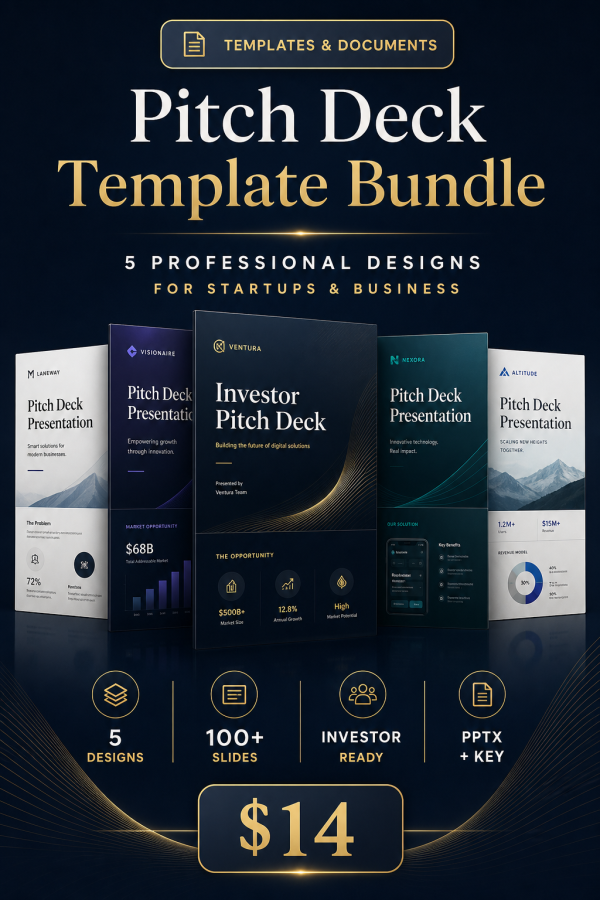 cover_detail_1713 Pitch Deck Presentation Template Bundle — 5 Professional Designs for Startups, Business & Sales
