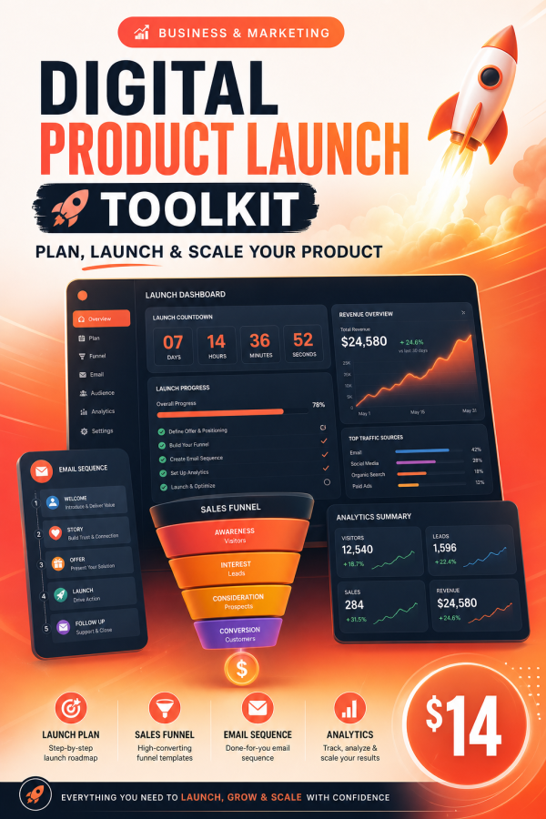 Digital Product Launch Toolkit — Plan, Launch & Scale Your Product
