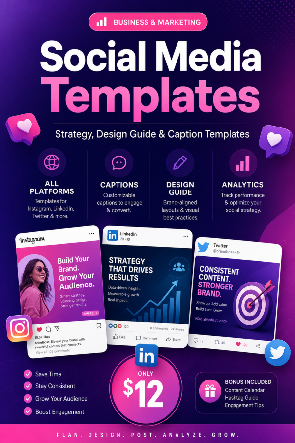 cover_detail_1776 Social Media Templates — Strategy, Design Guide, Caption Templates & Analytics Toolkit