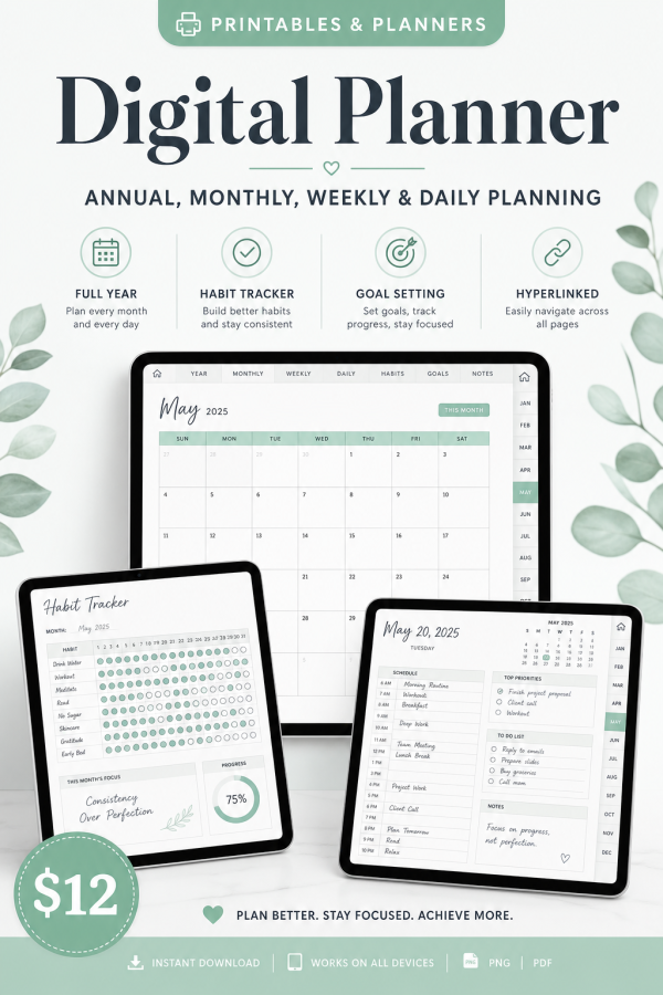 cover_detail_1788 Digital Planner — Annual, Monthly, Weekly & Daily Planning with Habit Tracking