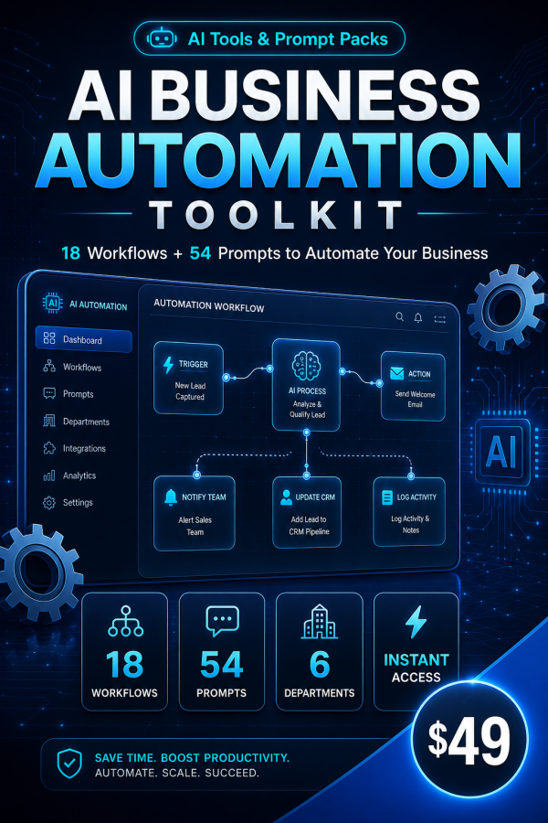 cover_detail_1973 AI Business Automation Toolkit — 18 Workflows + 54 Prompts to Automate Email, Social, Support, Sales, HR & Content