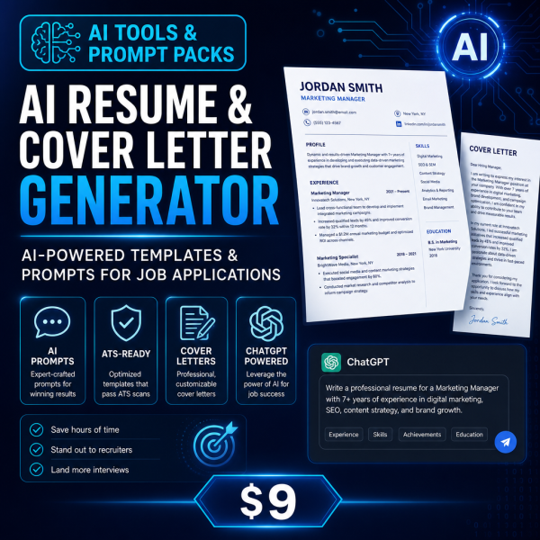 AI Resume & Cover Letter Generator Pack