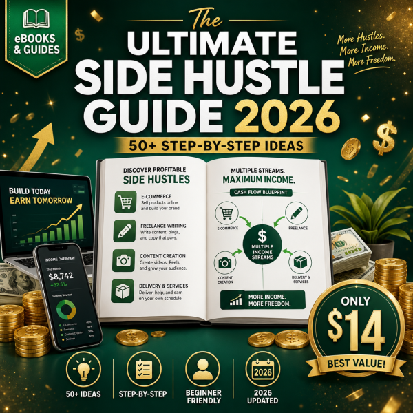 The Ultimate Side Hustle Guide 2026 — 50+ Profitable Ideas with Step-by-Step Instructions