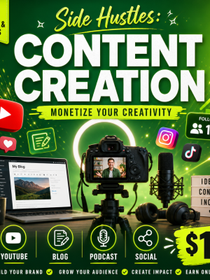 Side Hustles: Content Creation — Monetize YouTube, Blogging, Podcasts & Social Media