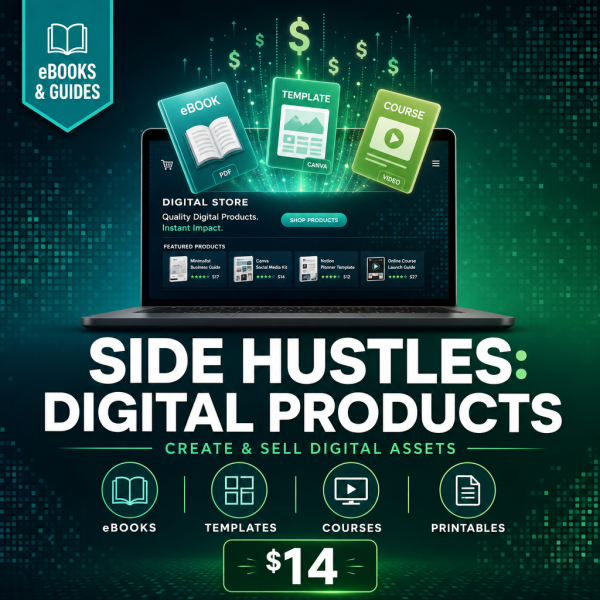 Side Hustles: Digital Products — Create & Sell eBooks, Templates, Courses & Printables