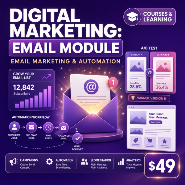 cover_thumb_dm_email_course Digital Marketing: Email Module — Campaigns, Automation, Segmentation & A/B Testing