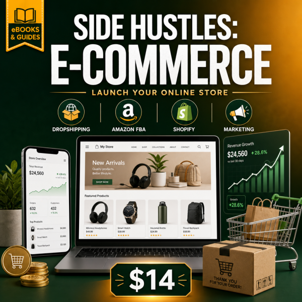 Side Hustles: E-commerce — Launch Your Online Store with Dropshipping, FBA & More