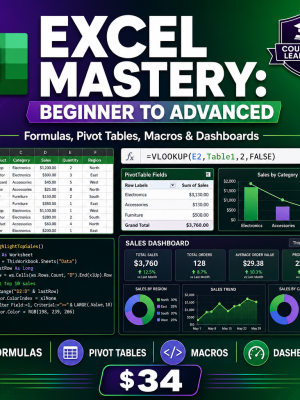 cover_thumb_excel_course Excel Mastery: Beginner to Advanced — Formulas, Pivot Tables, Macros & Dashboards