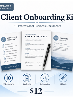 cover_thumb_v2_1710 Client Onboarding & Contract Templates | 10 Professional Business Documents | Editable DOCX | Instant Download