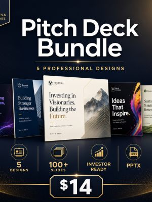 cover_thumb_v2_1713 Pitch Deck Presentation Template Bundle — 5 Professional Designs for Startups, Business & Sales