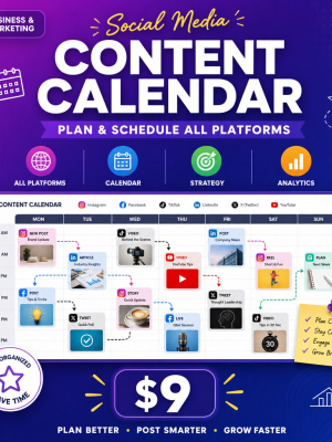 Social Media Content Calendar & Strategy Planner — Complete Toolkit for All Platforms