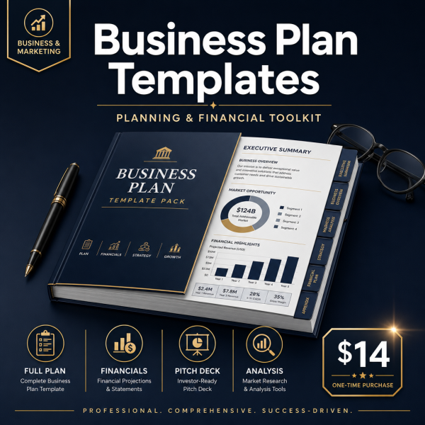 Business Plan Template Pack — Complete Planning & Financial Toolkit for Startups