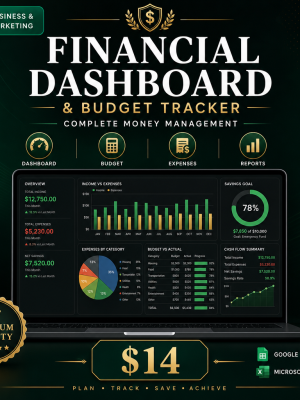 Financial Dashboard & Budget Tracker — Complete Money Management Toolkit