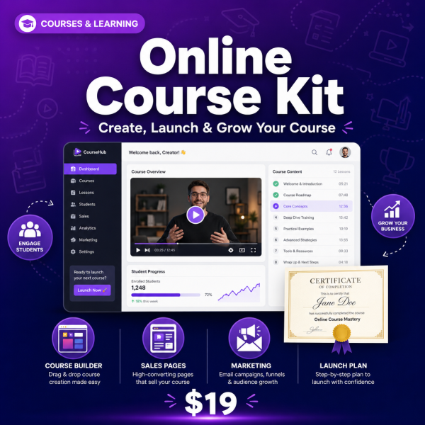 Online Course Platform Kit — Create, Launch & Grow Your Course