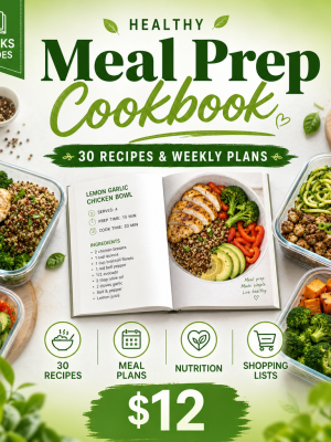 Healthy Meal Prep Cookbook — 30 Recipes, Meal Plans & Nutrition Guide