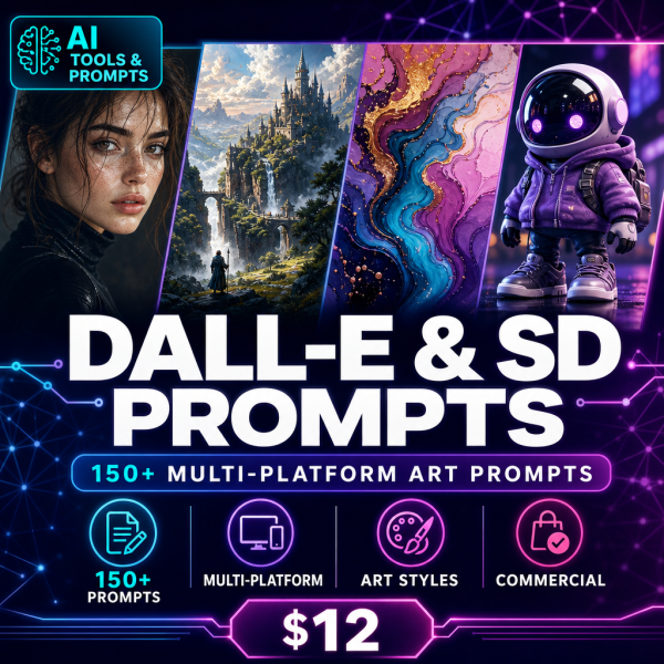 cover_thumb_v2_1770 DALL-E & Stable Diffusion Art Prompts — 150+ Multi-Platform Prompts & Complete Guides
