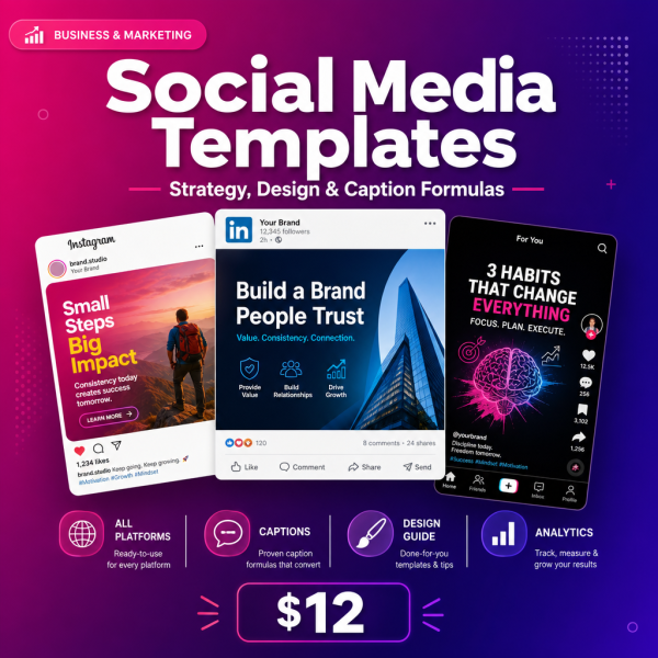 cover_thumb_v2_1776 Social Media Templates — Strategy, Design Guide, Caption Templates & Analytics Toolkit