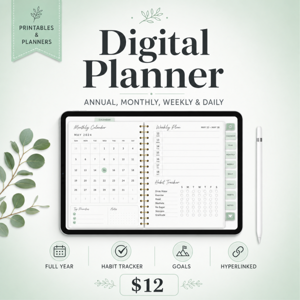 cover_thumb_v2_1788 Digital Planner — Annual, Monthly, Weekly & Daily Planning with Habit Tracking