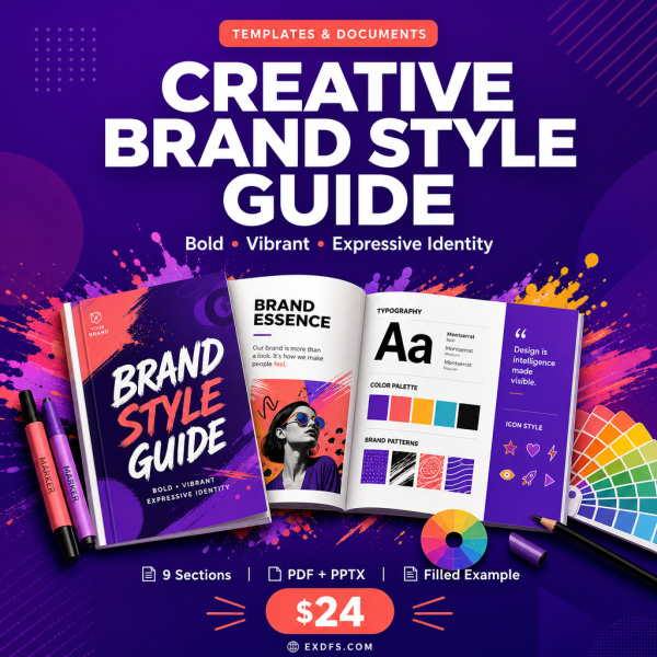 Creative Brand Style Guide — Bold, Vibrant & Expressive Brand Identity Template