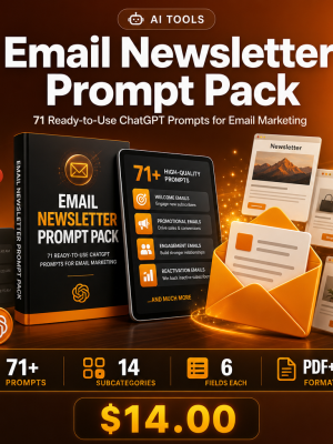 Email Newsletter Prompt Pack – 71 Ready-to-Use ChatGPT Prompts for Email Marketing