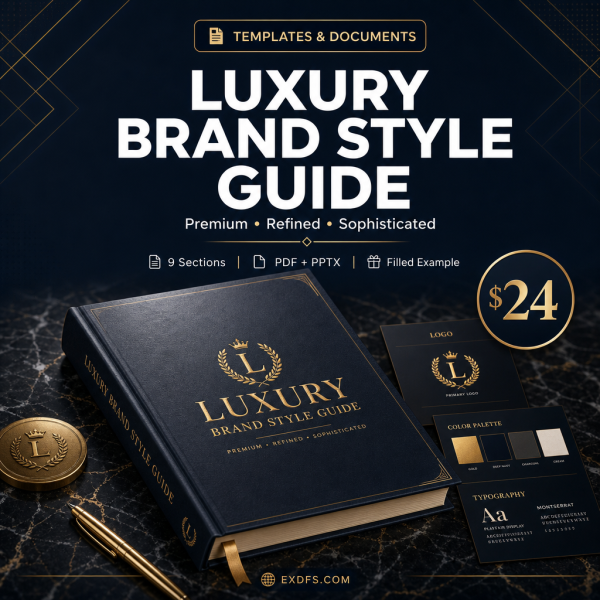 luxury-thumbnail Luxury Brand Style Guide — Premium, Refined & Sophisticated Brand Identity Template