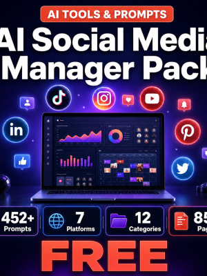 AI Social Media Manager Pack — 400+ ChatGPT Prompts for Content Creation, Scheduling & Growth Strategy