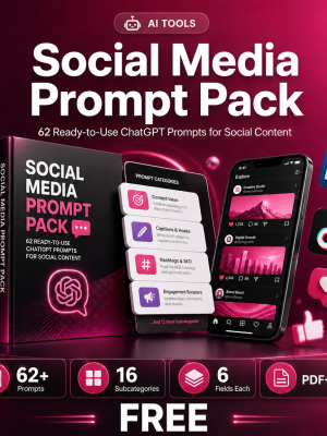 Social Media Prompt Pack – 62 Ready-to-Use ChatGPT Prompts for Social Content
