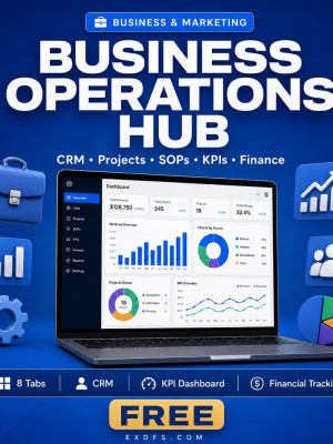 Business Operations Hub — Complete CRM, Project Tracking, SOPs & KPI Dashboard