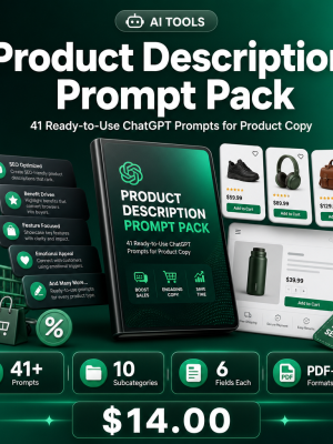 Product Description Prompt Pack – 41 Ready-to-Use ChatGPT Prompts for Product Copy