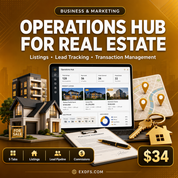 Operations Hub for Real Estate — Property Listings, Lead Tracking & Transaction Management Dashboard