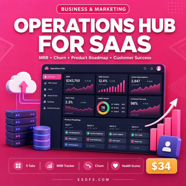 Operations Hub for SaaS — MRR, Churn, Product Roadmap & Customer Success Dashboard