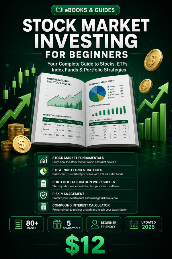 Stock Market Investing for Beginners — Stocks, ETFs, Index Funds & Portfolio Strategies