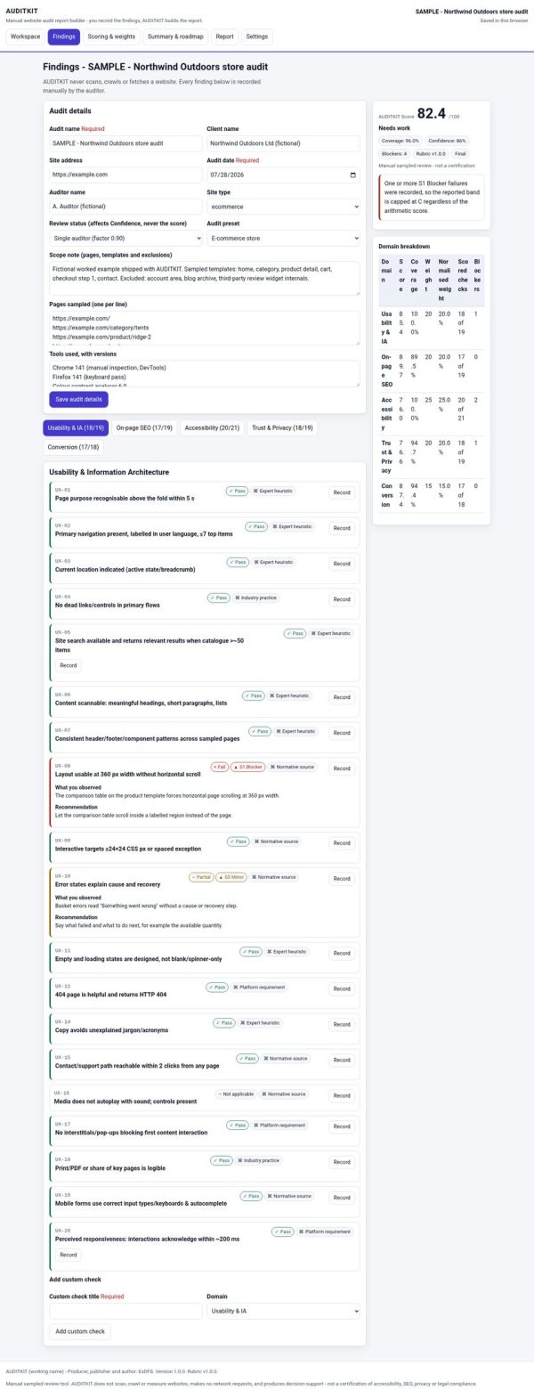 AUDITKIT — Offline Website Audit Report Builder