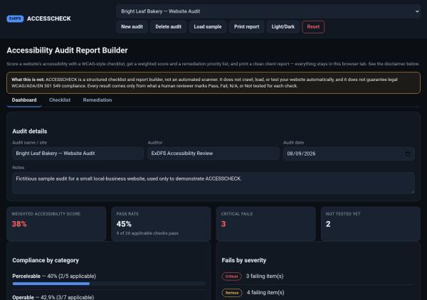 ACCESSCHECK — Accessibility Audit Report Builder