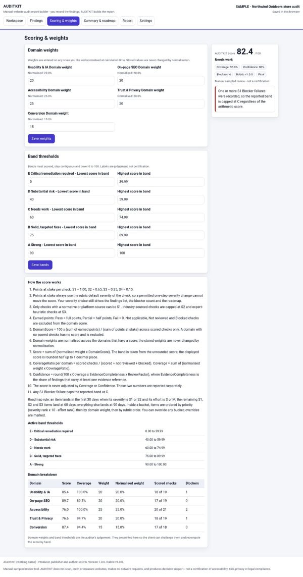 AUDITKIT — Offline Website Audit Report Builder