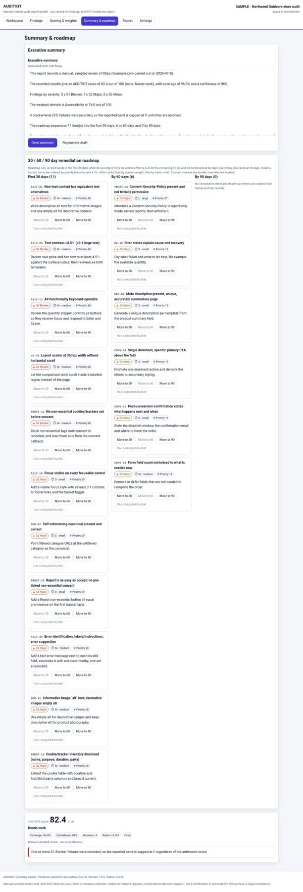 AUDITKIT — Offline Website Audit Report Builder