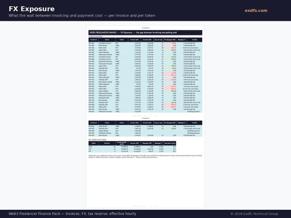 Web3 Freelancer Finance Pack screenshot — FX Exposure