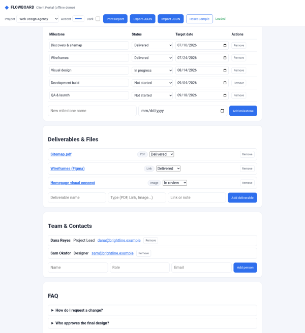 FLOWBOARD — Client Onboarding & Project Delivery Portal