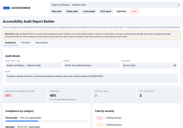 ACCESSCHECK — Accessibility Audit Report Builder