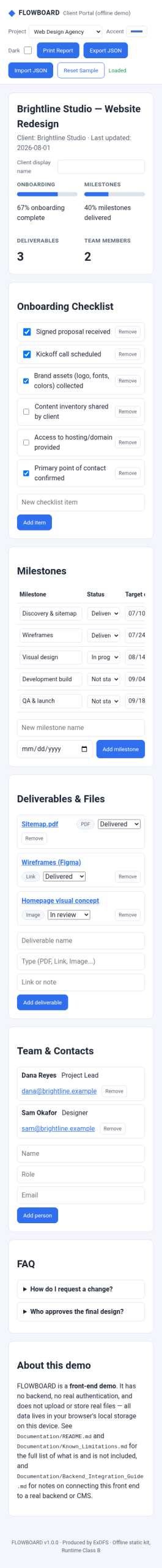 FLOWBOARD — Client Onboarding & Project Delivery Portal