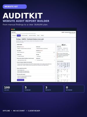 AUDITKIT — Offline Website Audit Report Builder