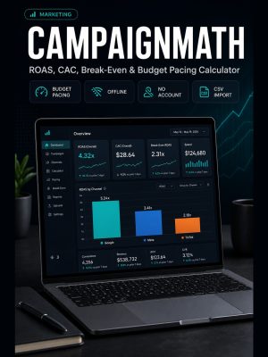 CAMPAIGNMATH — ROAS, CAC, Break-Even & Budget Pacing Calculator