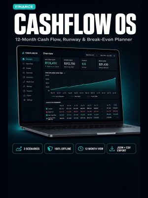 CASHFLOW OS — 12-Month Cash Flow, Runway & Break-Even Planning Studio