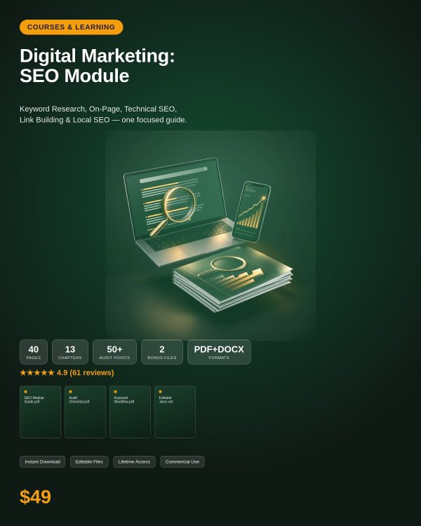 Digital Marketing: SEO Module — Keywords, On-Page, Technical & Links