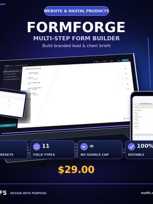 FORMFORGE multi-step form builder — 3D product cover
