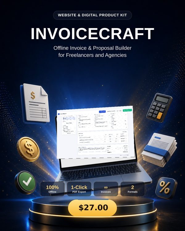 INVOICECRAFT — Offline Invoice, Pro-forma & Receipt Builder Kit