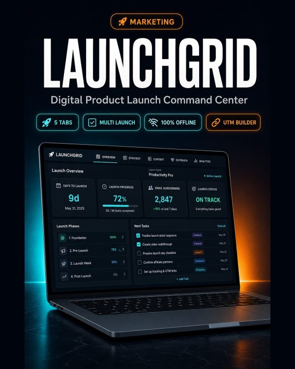 LAUNCHGRID_Detail LAUNCHGRID — Digital Product Launch Command Center