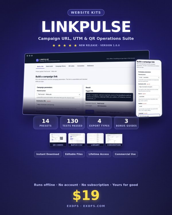 LINKPULSE — Campaign URL, UTM & QR Operations Suite